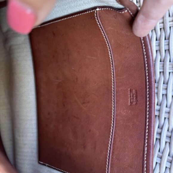 Authentic Hermes Toile Swift Evelyne PM leather brown crossbody bag RARE - Picture 12 of 16